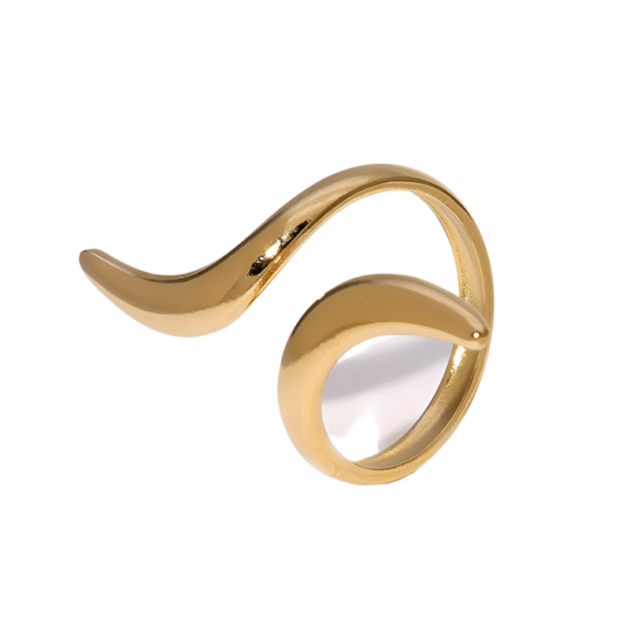 Χρυσό Δαχτυλίδι Aνοιχτό - Επιχρυσωμένο Ατσάλι