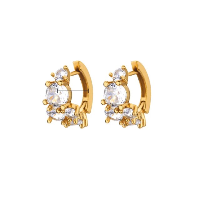 Χρυσά Κρικάκια Με Ζιργκόν - Επιχρυσωμένο Ατσάλι