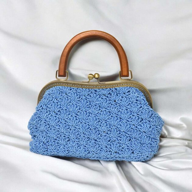 Χειροποίητη Πλεκτή Τσάντα Με Χερούλι