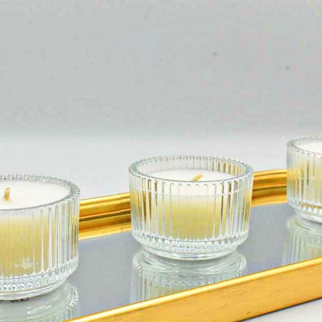 Γυάλινο Δοχείο Με Κερί Σόγιας