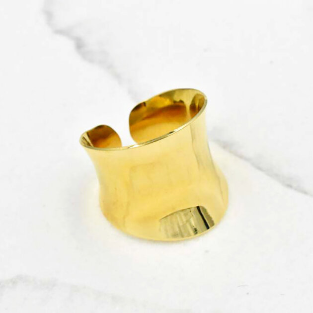 Μίνιμαλ Χρυσό Δαχτυλίδι - Ανοξείδωτο Ατσάλι