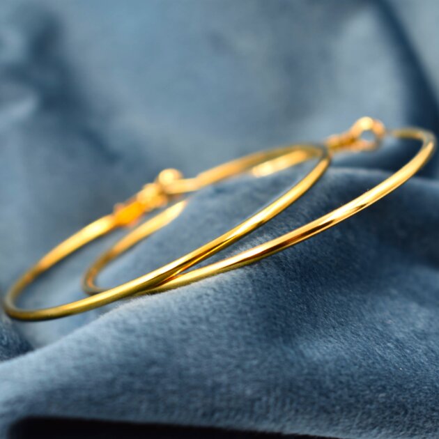 Χρυσοί Κρίκοι Σκουλαρίκια - Ανοξείδωτο Ατσάλι