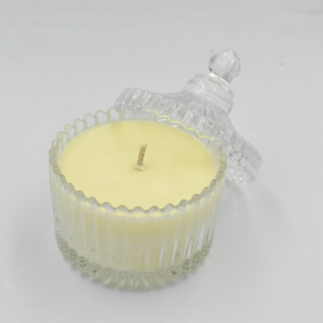 Γυάλινη Φοντανιέρα Με Κερί Σόγιας