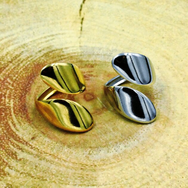 Minimal Ασύμμετρο Δαχτυλίδι Με Αυξομείωση - Ανοξείδωτο Ατσάλι