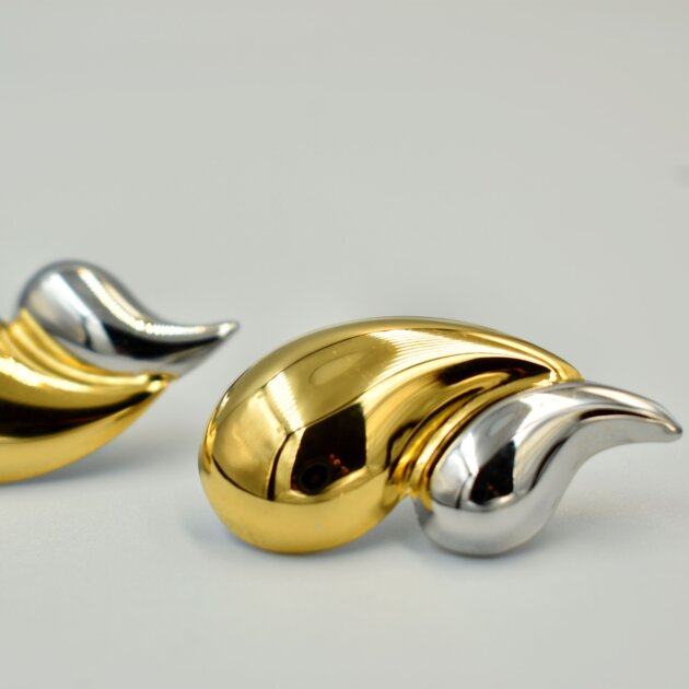 Δίχρωμες Σταγόνες Σκουλαρίκια - Ανοξείδωτο Ατσάλι