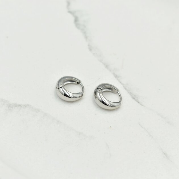 Ασημένια Κρικάκια Little Bubble - Ανοξείδωτο Ατσάλι