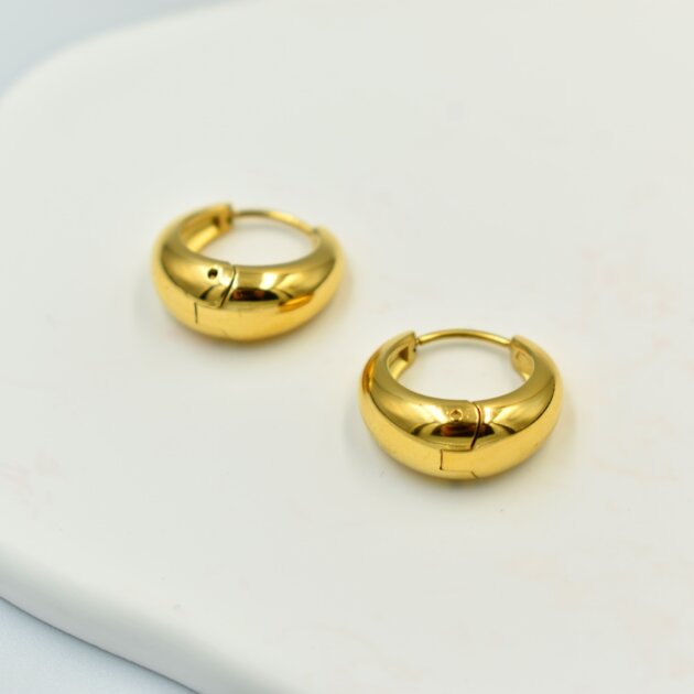 Χρυσά Κρικάκια Bubble - Ανοξείδωτο Ατσάλι