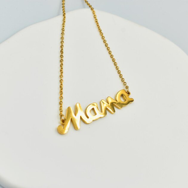 Κολιέ Mama - Χρυσό Ανοξείδωτο Ατσάλι